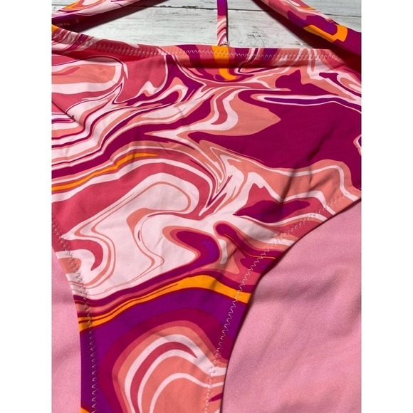Jessica Simpson women’s FEMME MULTI Good Vibrations O-Ring One-Piece Swimsuit M - Picture 3 of 7